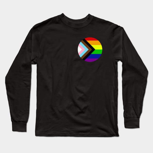 Progress Pride Rainbow Flag For Inclusivity Long Sleeve T-Shirt by PowderShot